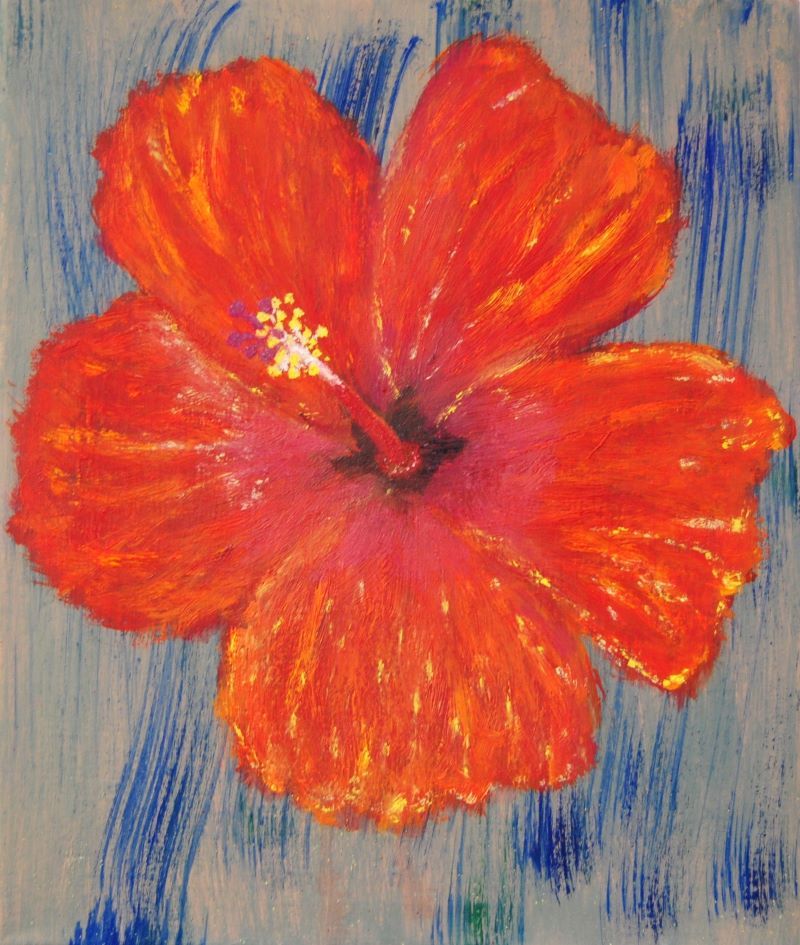Miguel Sinisterra. Pintura. Flor roja