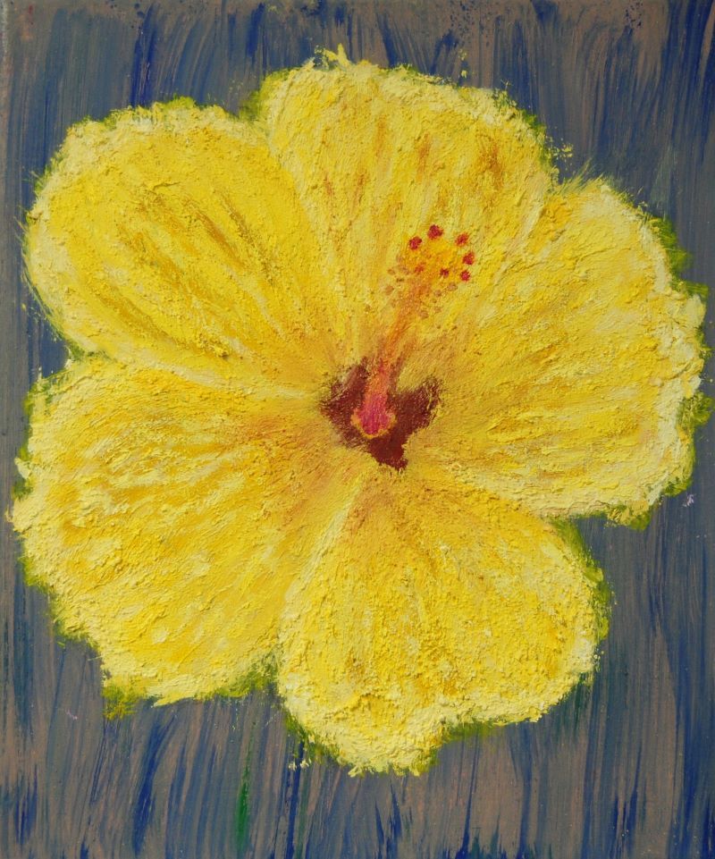 Miguel Sinisterra. Pintura. Flor groga