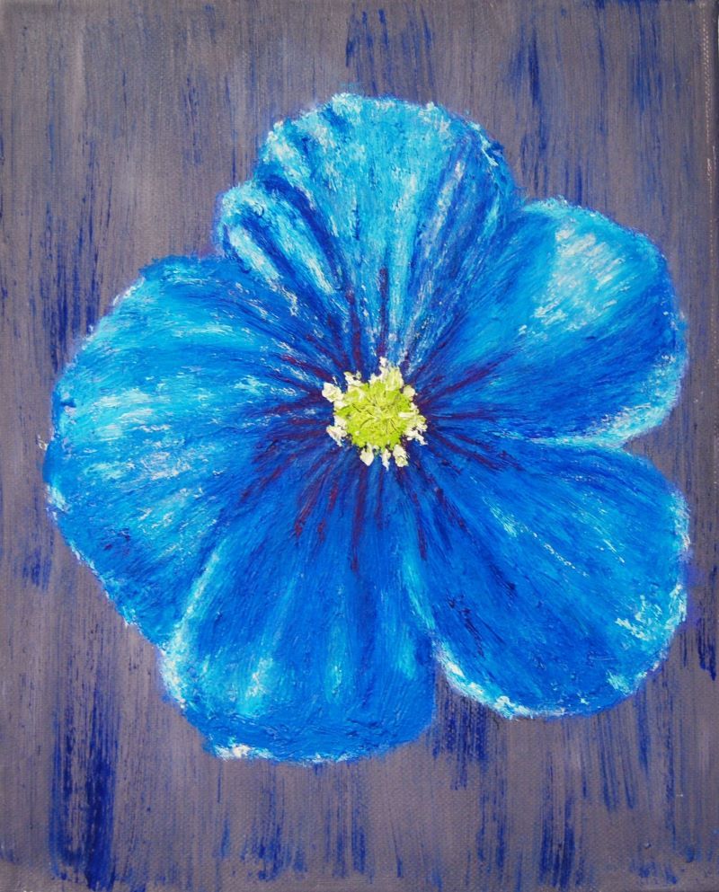Miguel Sinisterra. Pintura. Flor blava