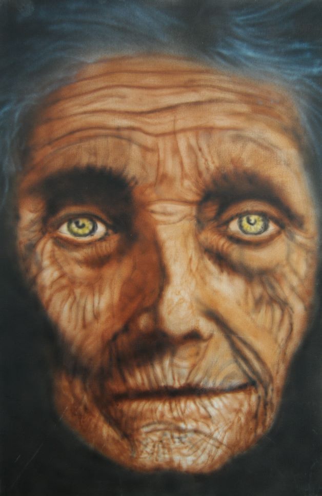 Miguel Nieto. caras, rostros. Aerograf 