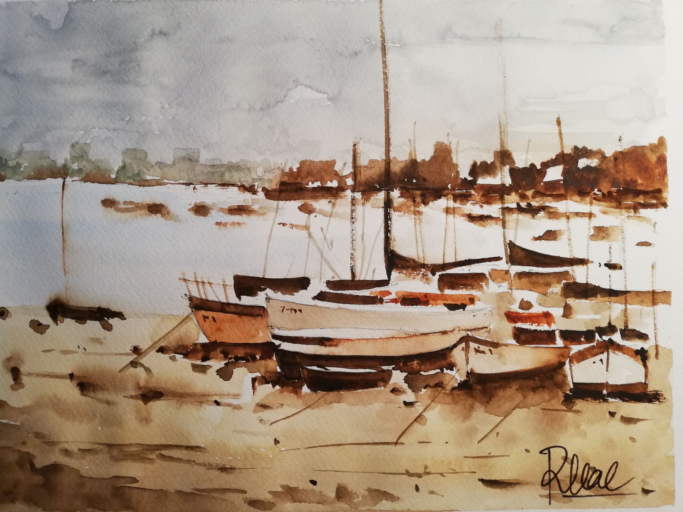 Rafa Leal. Aquarel·la. Barcos 