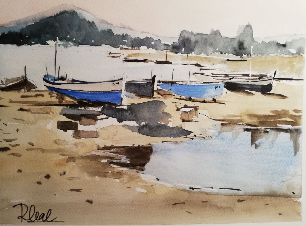 Rafa Leal. Aquarel·la. Barcos 
