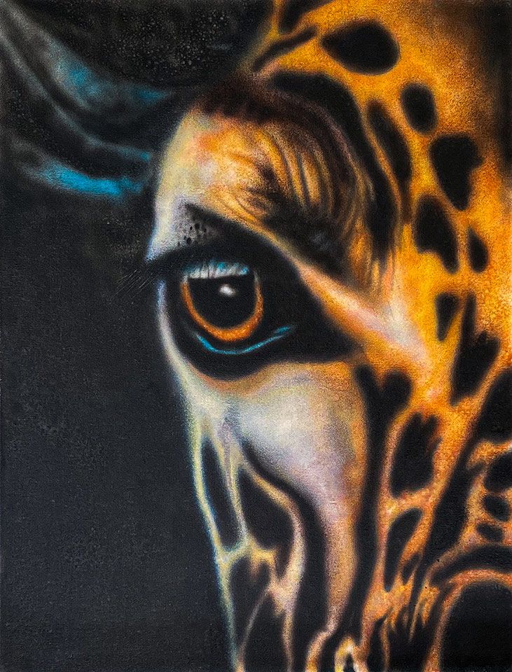 Miguel Nieto. Aerògraf. Ull d'animal. Zebra 