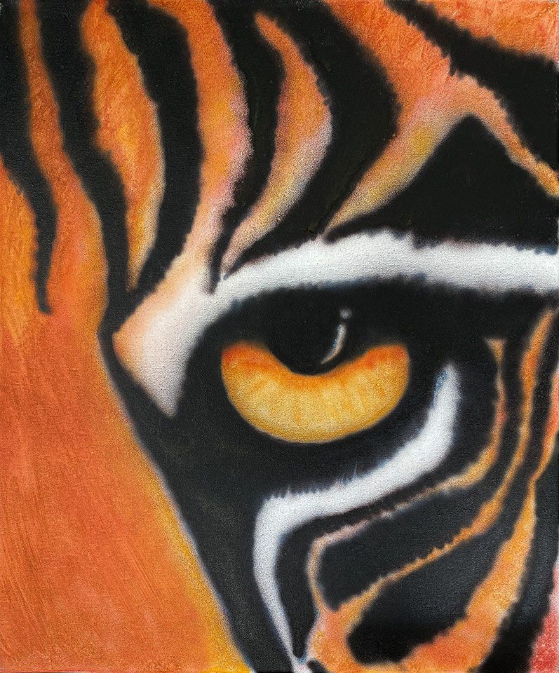 Miguel Nieto. Aerògraf. Ull d'animal. Tigre 
